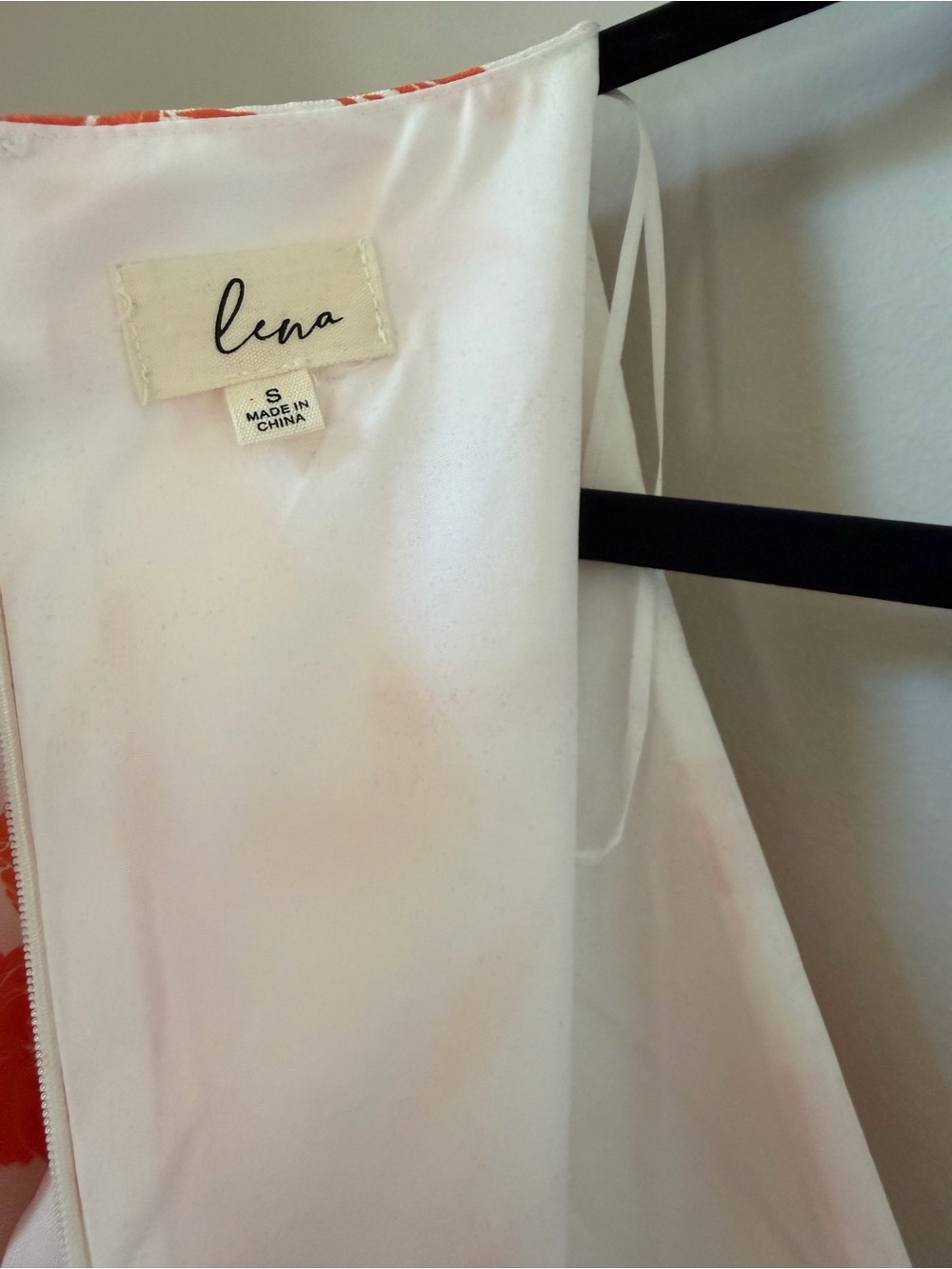Lena White with Orange Floral Puff Sleeve Dress Size S - Picture 4 of 9